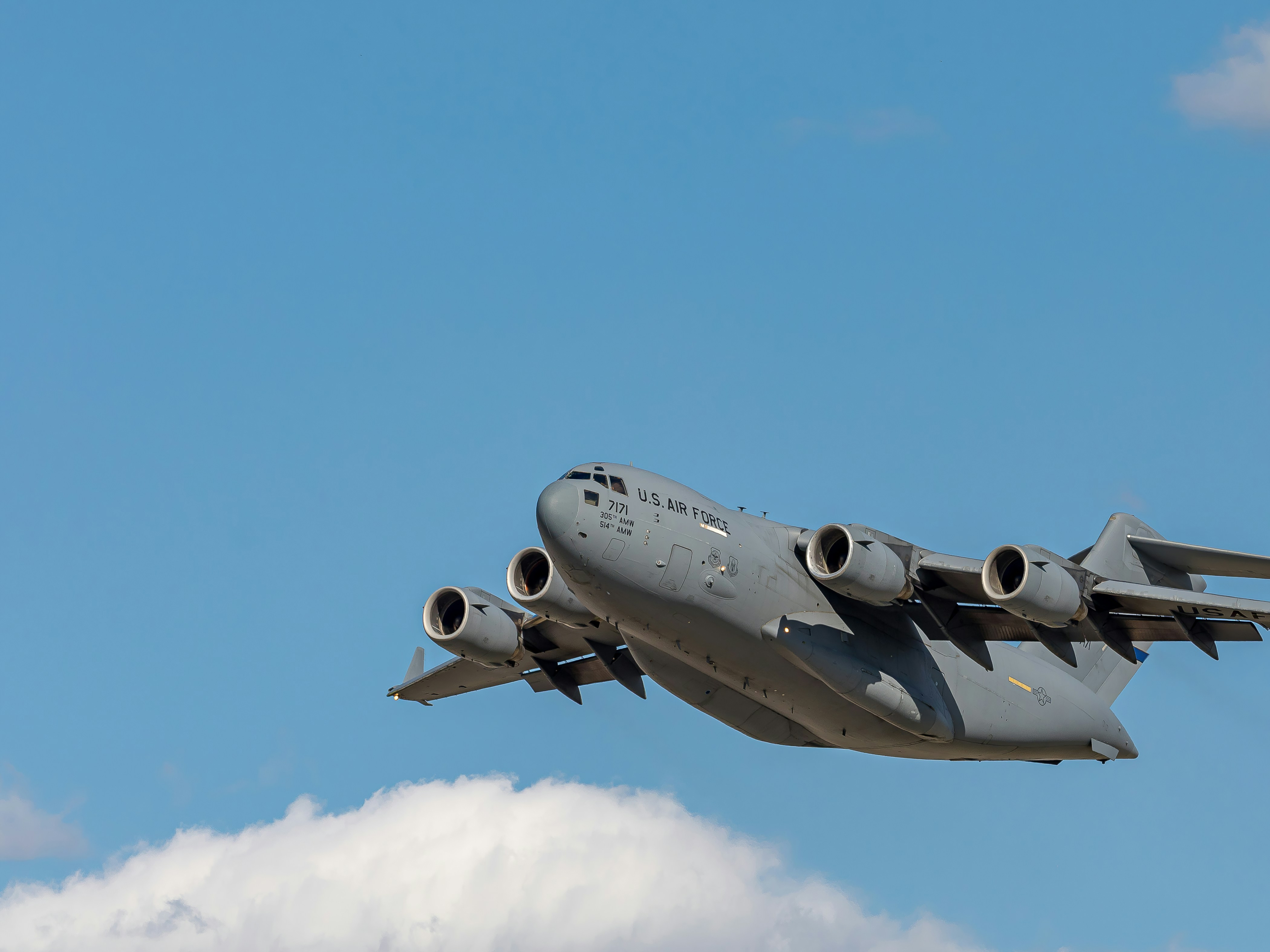 US Air Force plane flying
