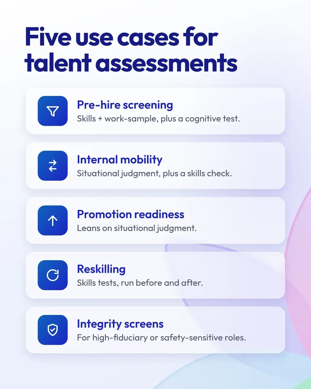 Five use cases for talent assessments